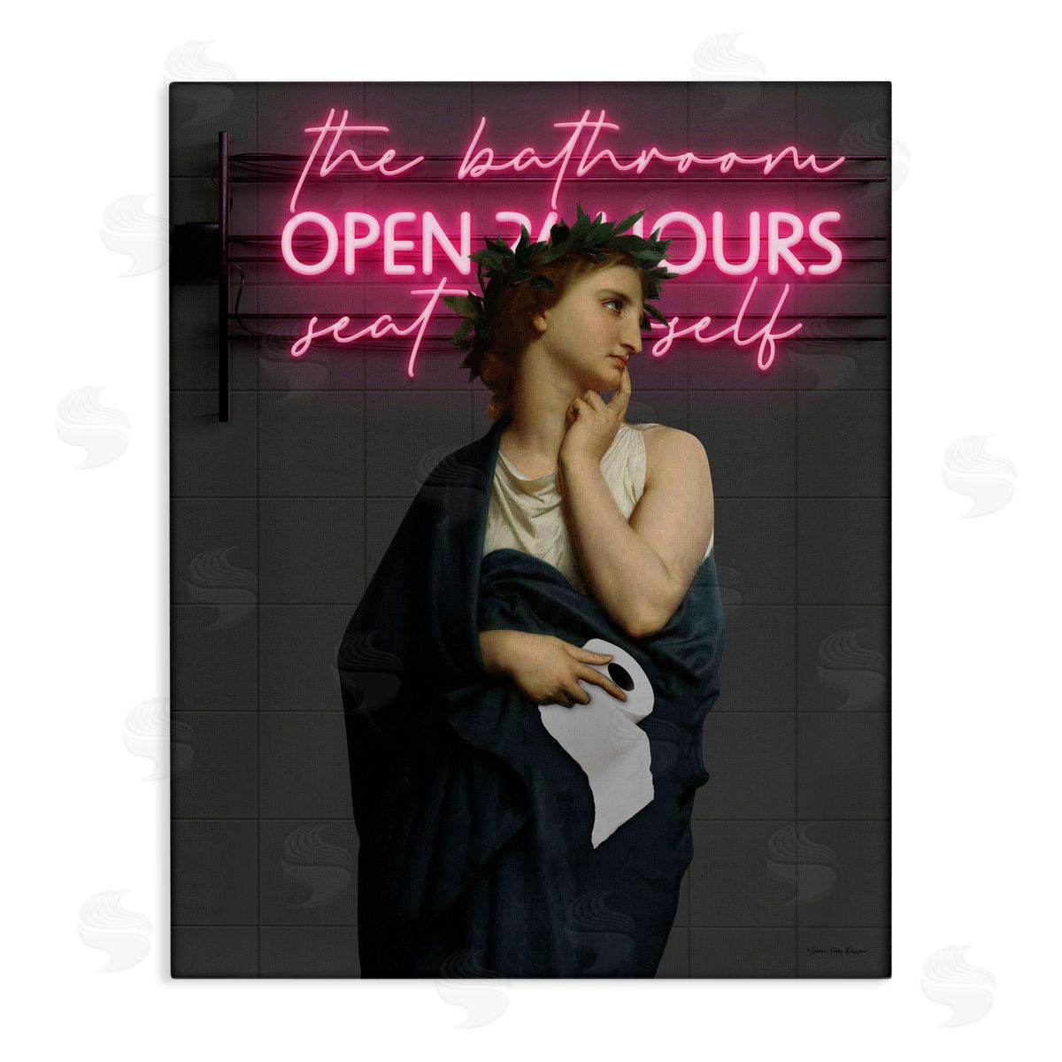 Seven Trees Design Classical Lady at Bathroom Canvas Wall Art Print