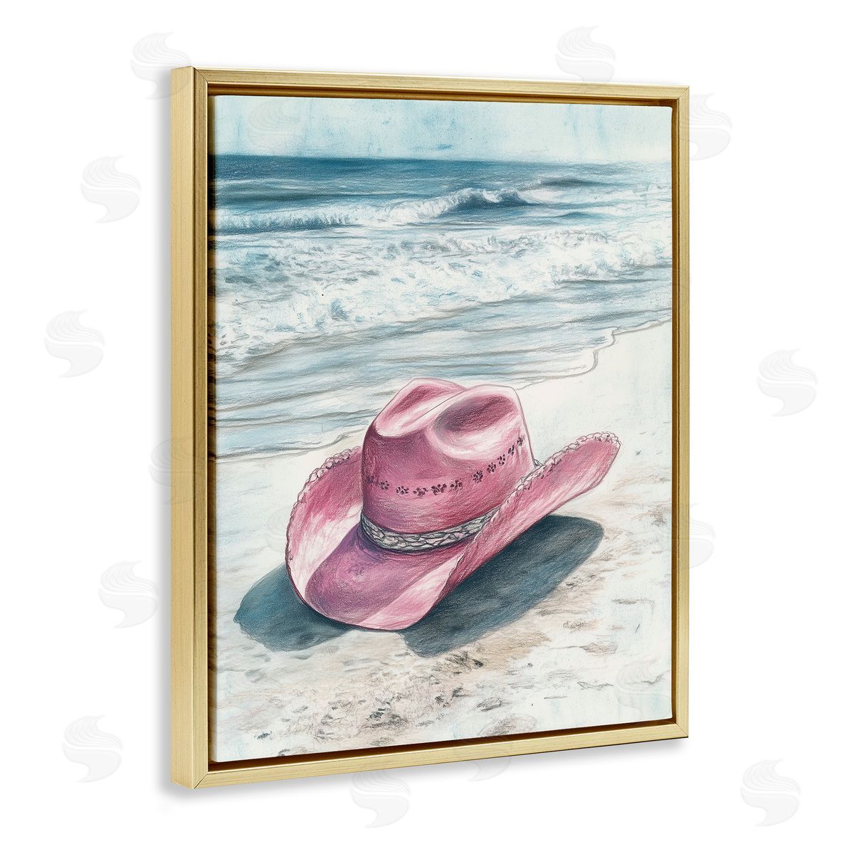 Heidi Kuntz Cowgirl Hat on Beach Canvas Wall Art Print