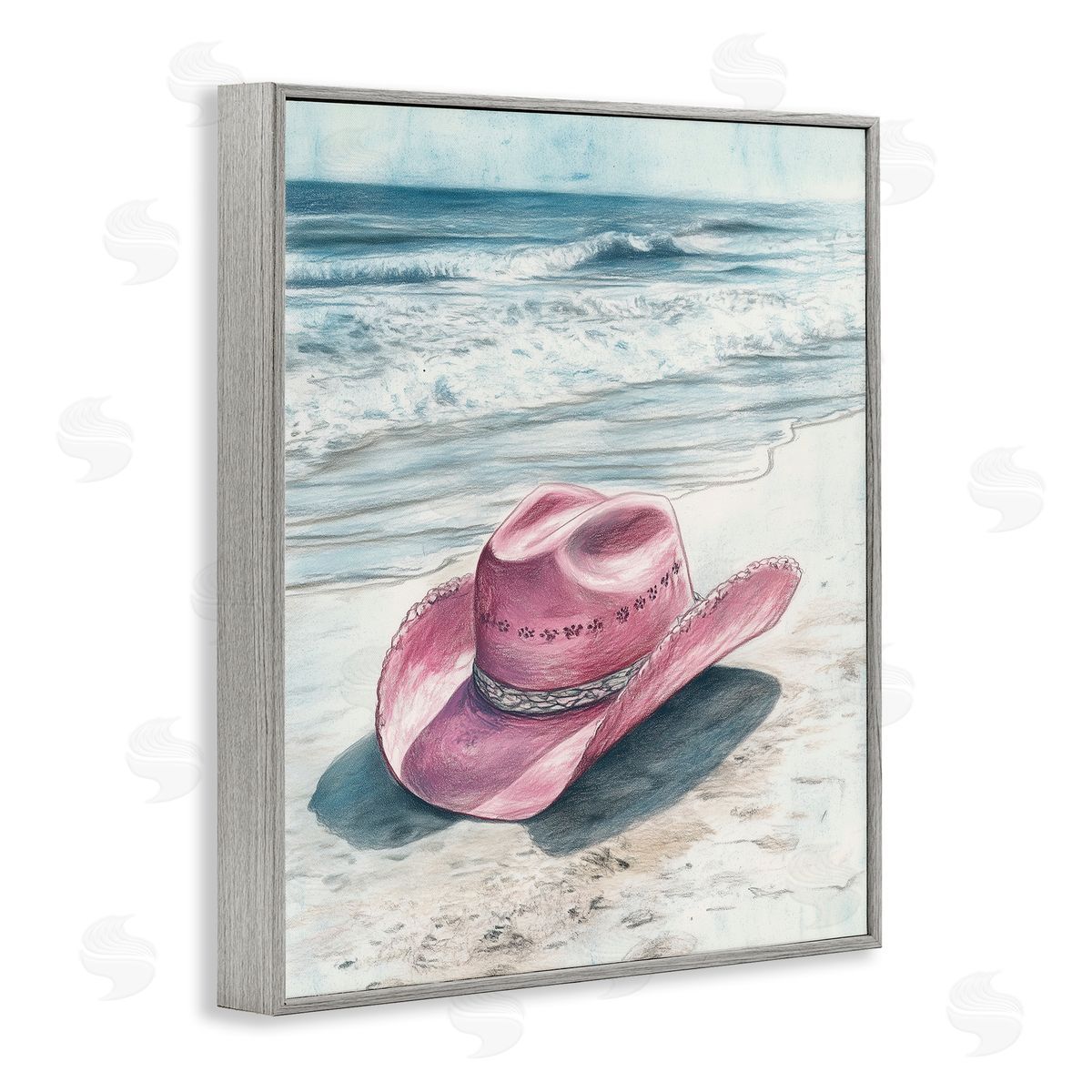 Heidi Kuntz Cowgirl Hat on Beach Canvas Wall Art Print
