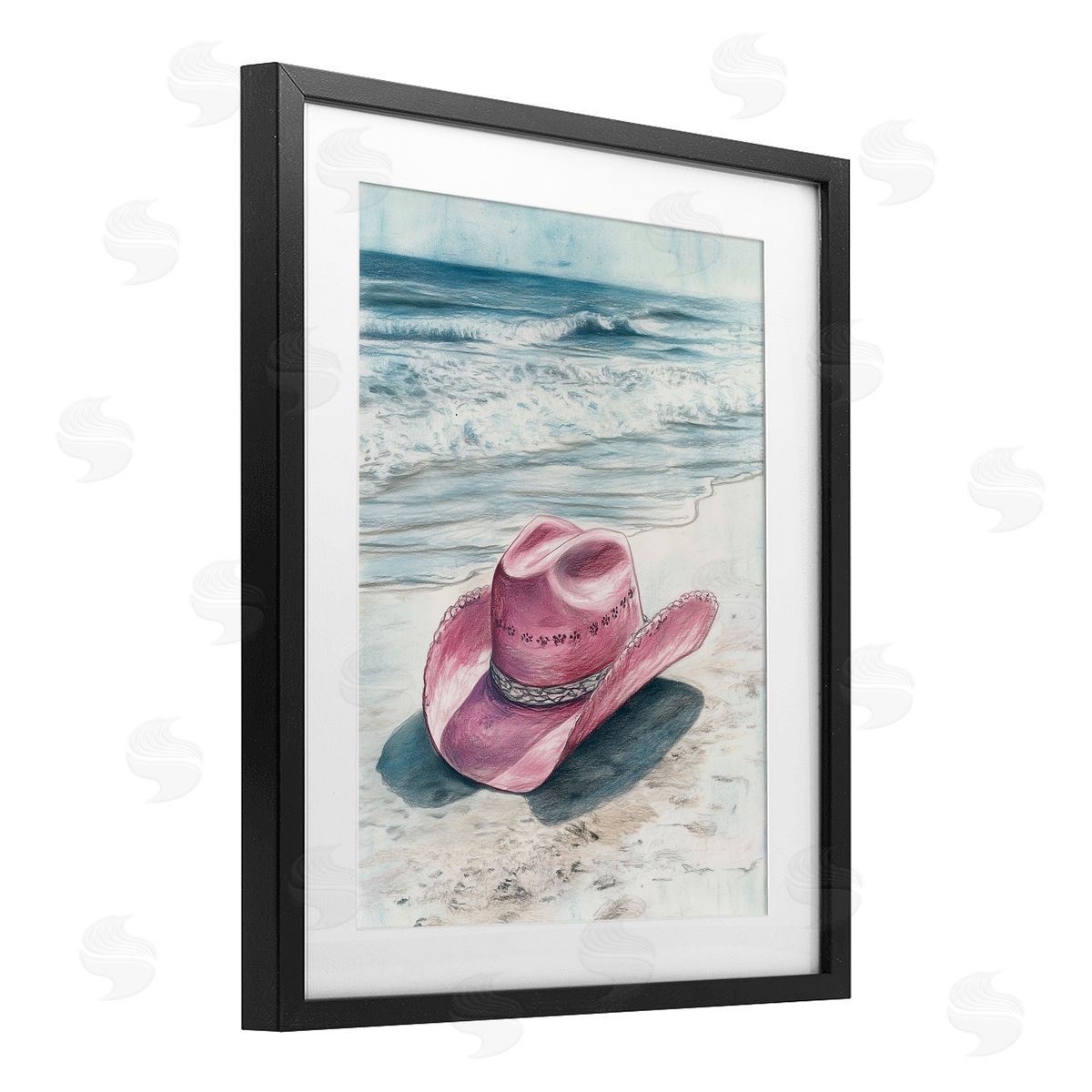 Heidi Kuntz Cowgirl Hat on Beach Canvas Wall Art Print