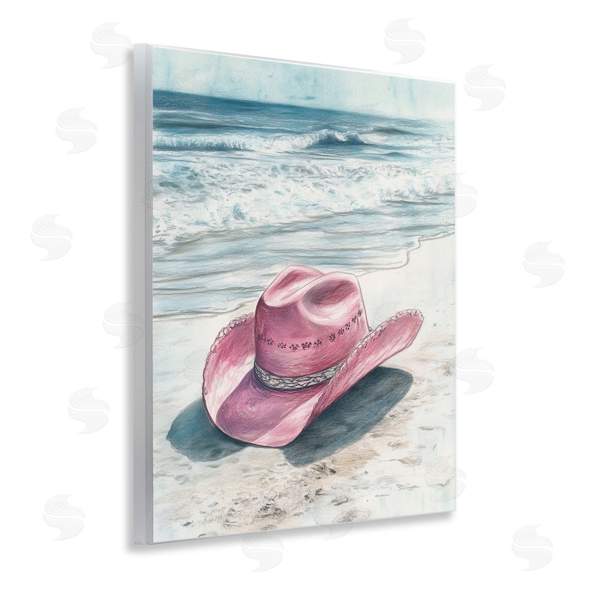 Heidi Kuntz Cowgirl Hat on Beach Canvas Wall Art Print
