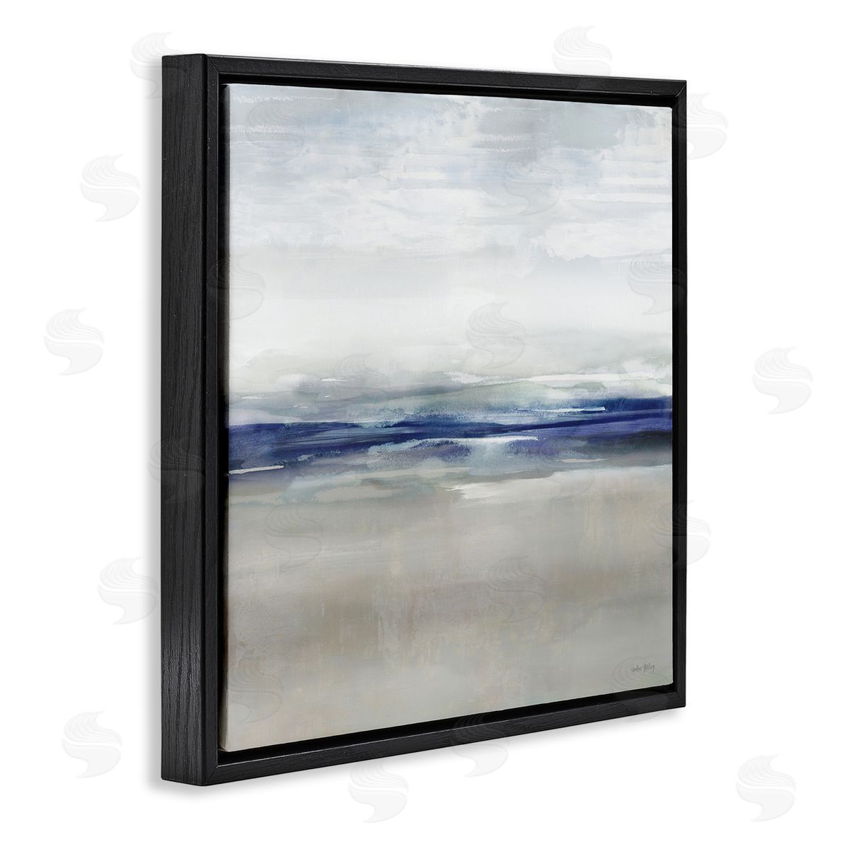 Amber Sterling Soothing Faded Blue Horizon Canvas Wall Art Print