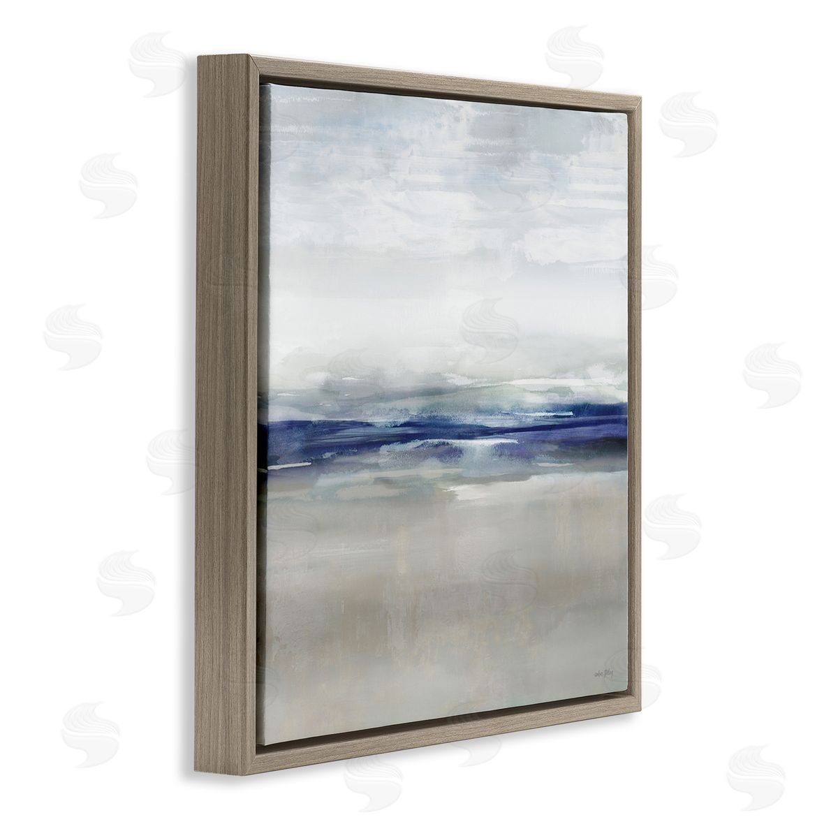 Amber Sterling Soothing Faded Blue Horizon Canvas Wall Art Print