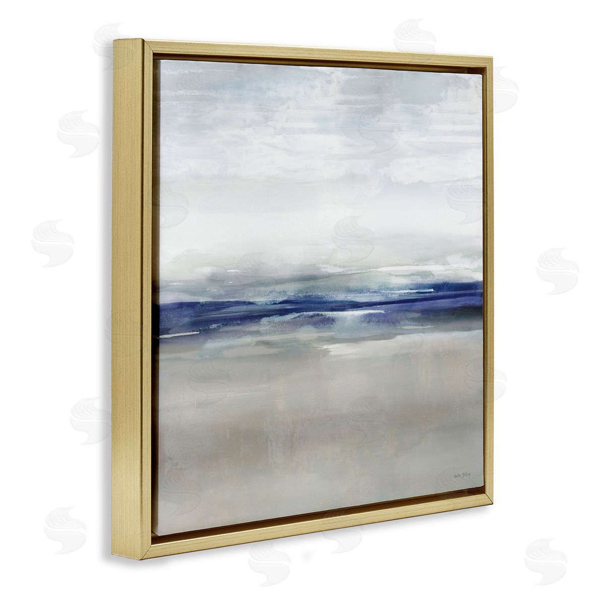 Amber Sterling Soothing Faded Blue Horizon Canvas Wall Art Print