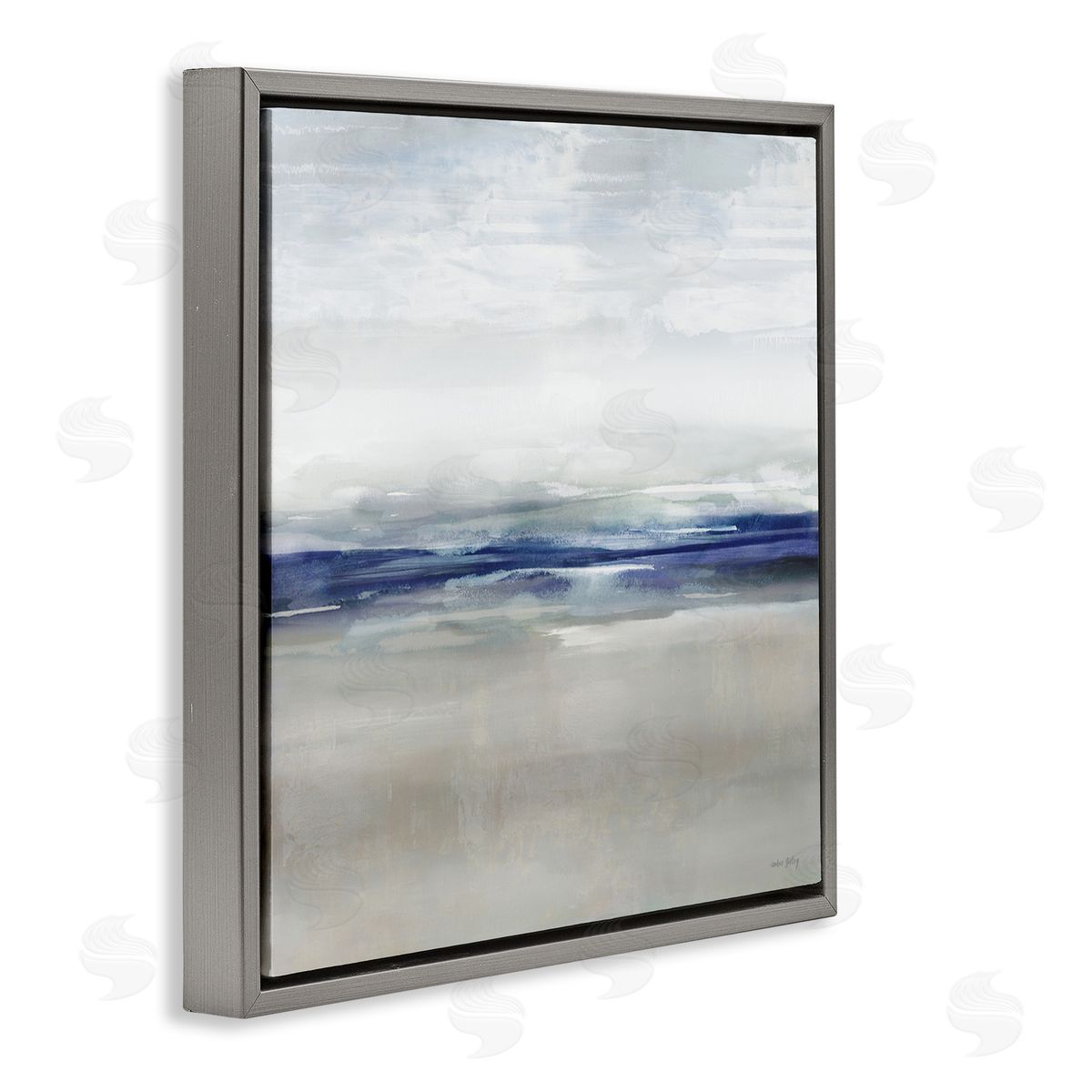 Amber Sterling Soothing Faded Blue Horizon Canvas Wall Art Print
