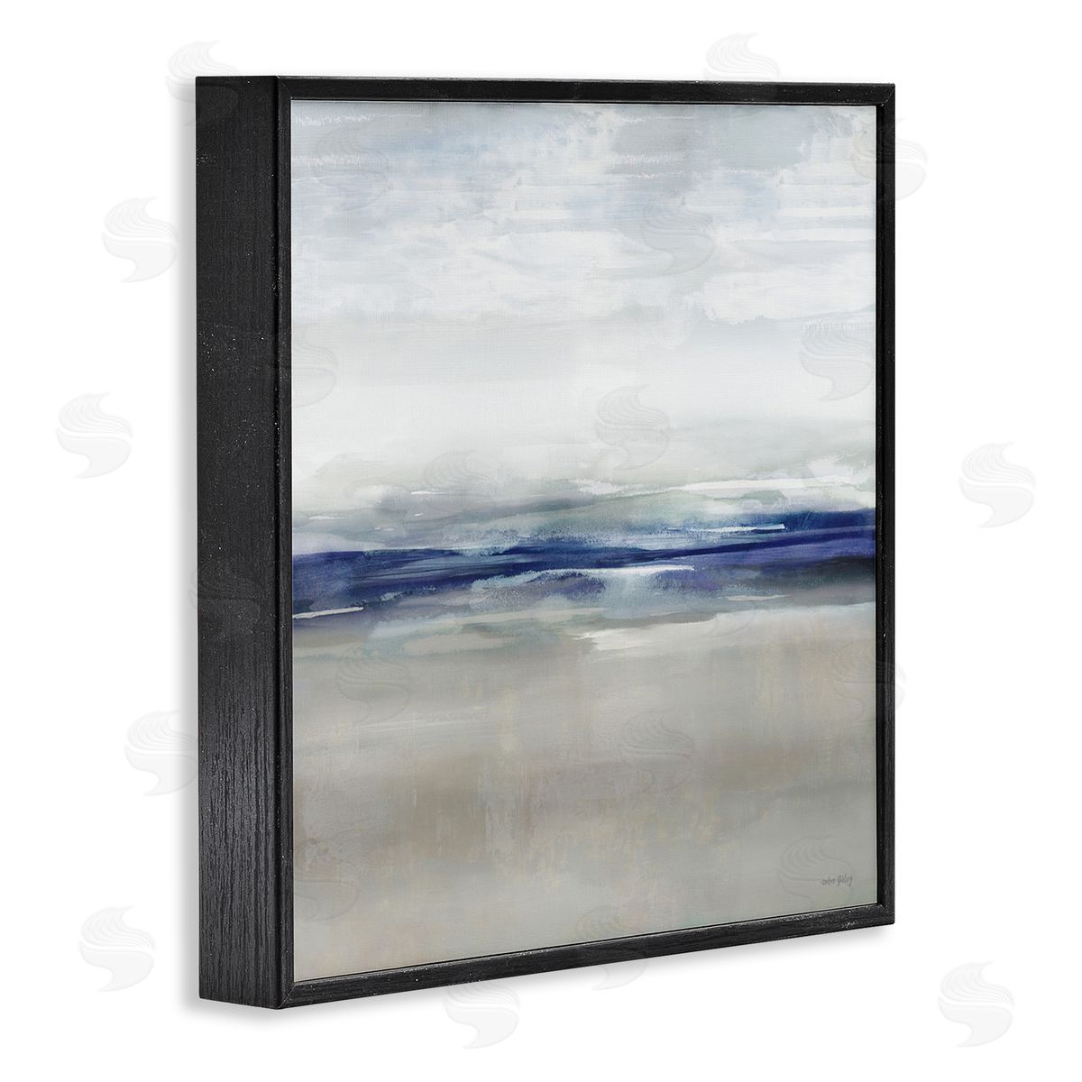 Amber Sterling Soothing Faded Blue Horizon Canvas Wall Art Print