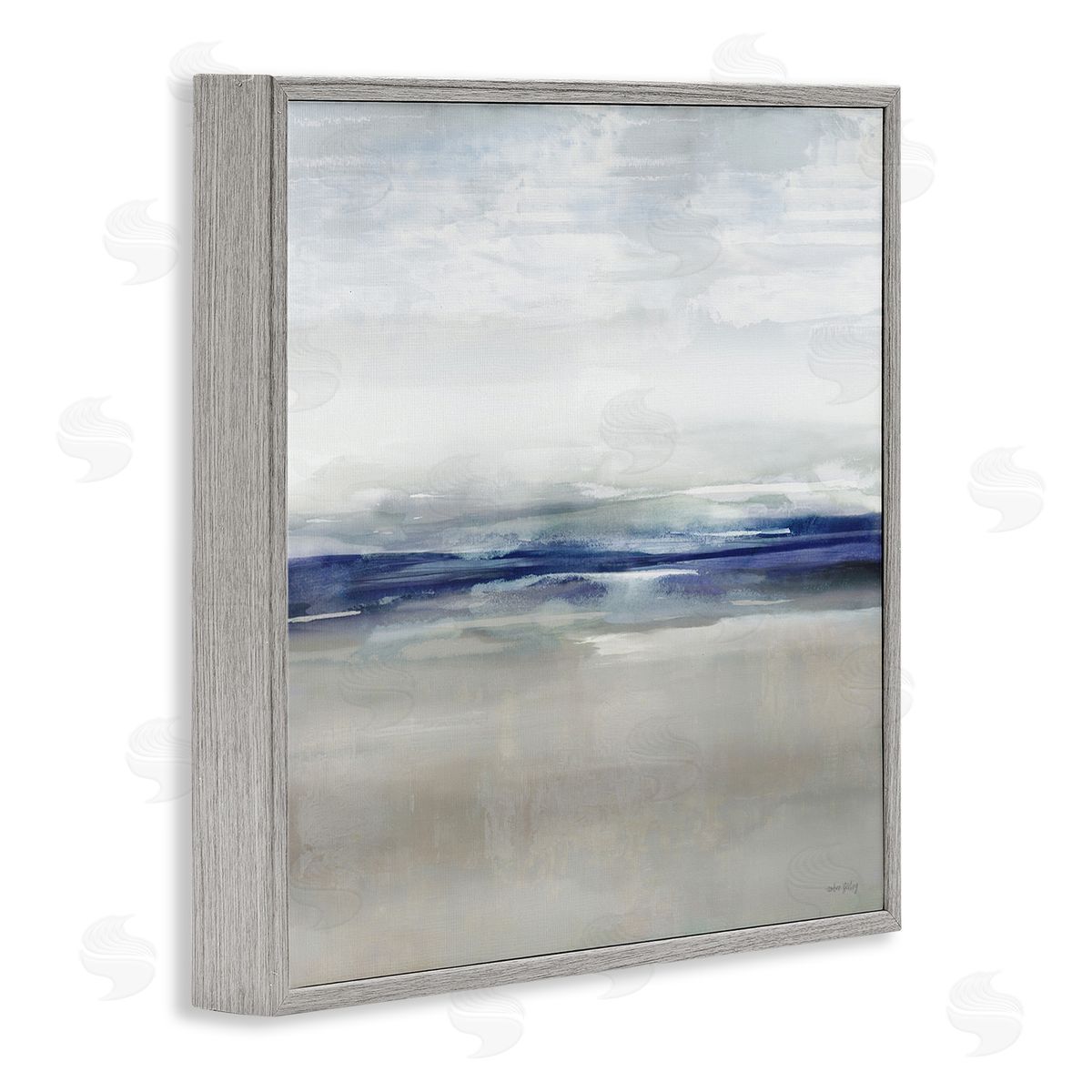 Amber Sterling Soothing Faded Blue Horizon Canvas Wall Art Print