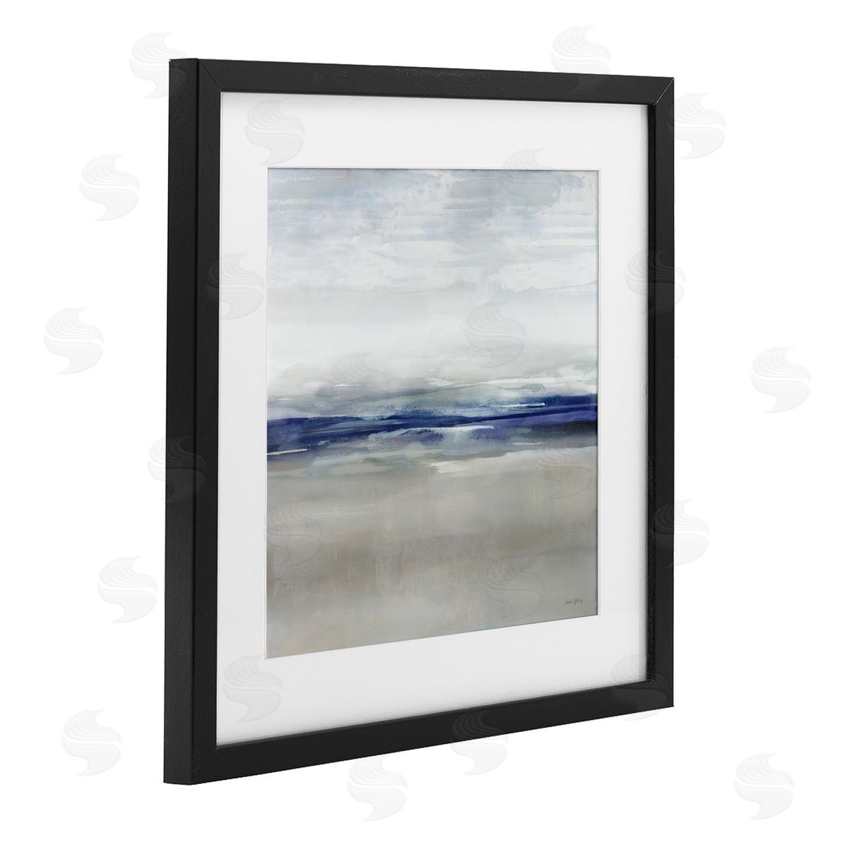 Amber Sterling Soothing Faded Blue Horizon Canvas Wall Art Print