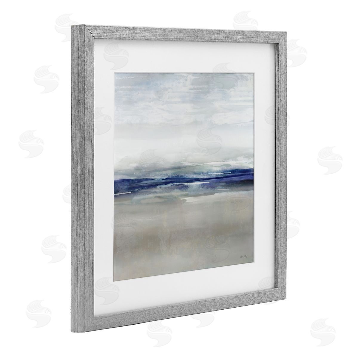 Amber Sterling Soothing Faded Blue Horizon Canvas Wall Art Print