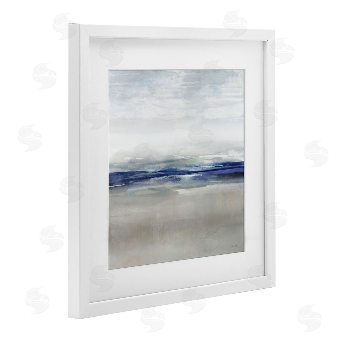 Amber Sterling Soothing Faded Blue Horizon Canvas Wall Art Print