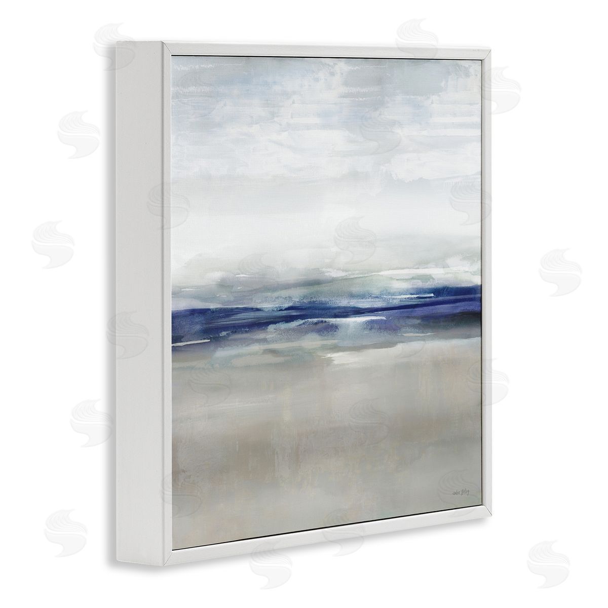 Amber Sterling Soothing Faded Blue Horizon Canvas Wall Art Print
