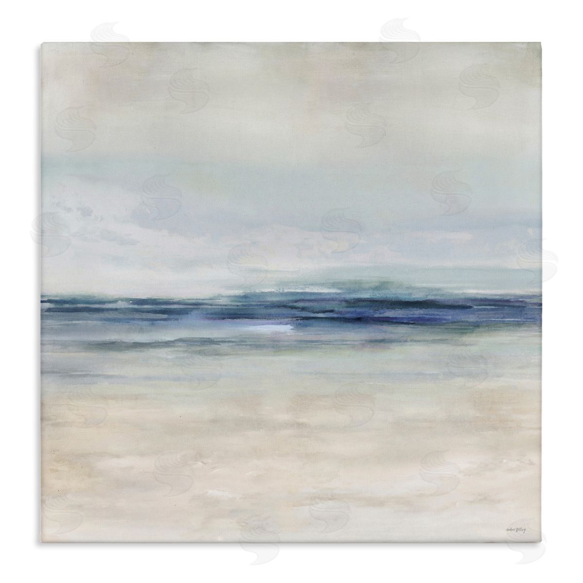 Amber Sterling Coastal Calm Beach Horizon Canvas Wall Art Print