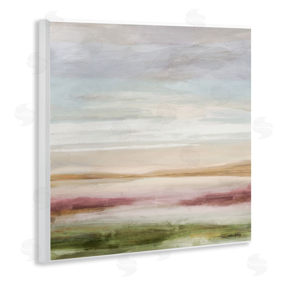 Amber Sterling Pastel Pastoral Landscape Canvas Wall Art Print
