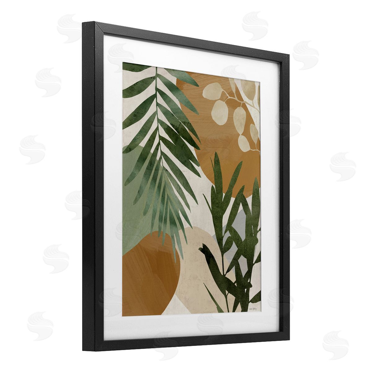 Amber Sterling Southwestern Tropical Leaves Canvas Wall Art Print