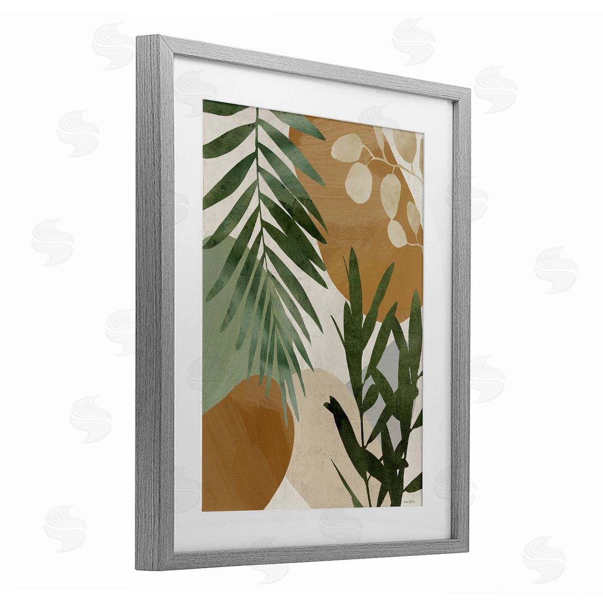 Amber Sterling Southwestern Tropical Leaves Canvas Wall Art Print