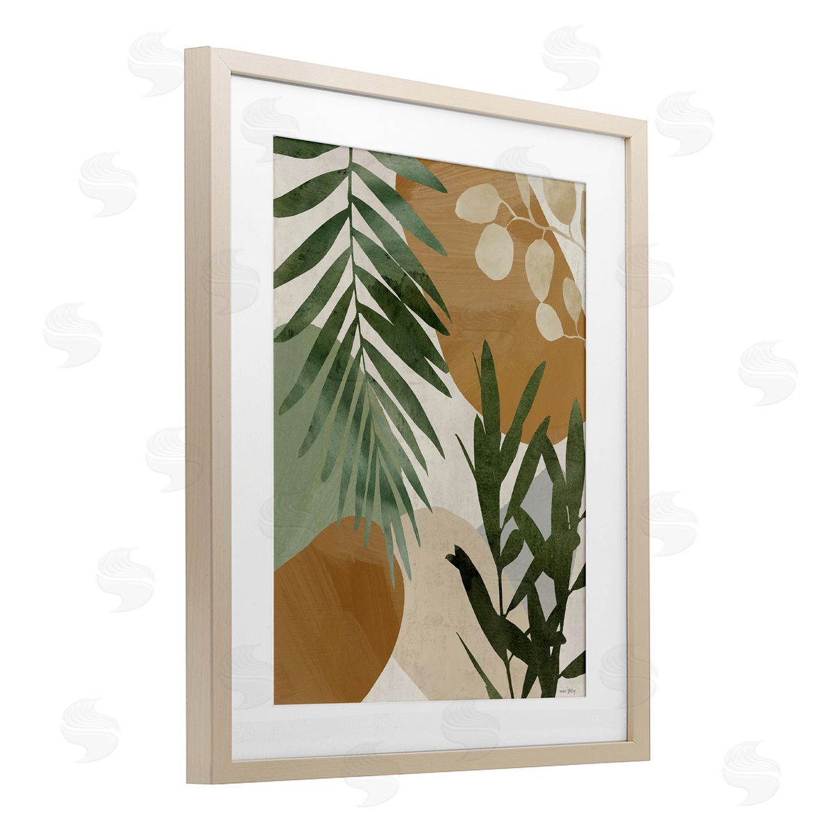 Amber Sterling Southwestern Tropical Leaves Canvas Wall Art Print