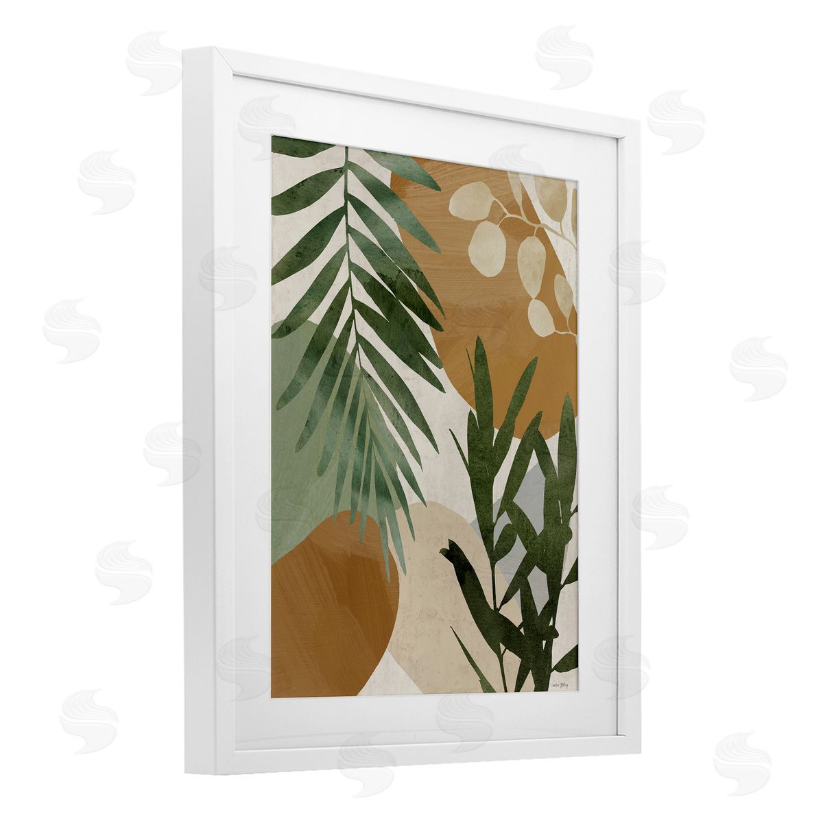 Amber Sterling Southwestern Tropical Leaves Canvas Wall Art Print