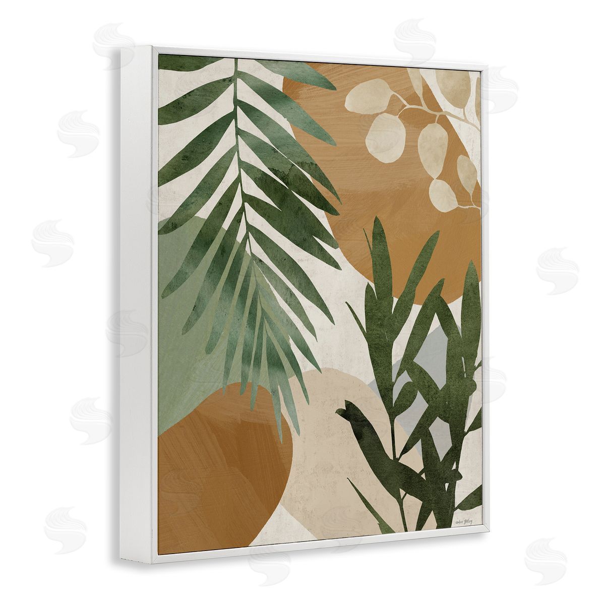 Amber Sterling Southwestern Tropical Leaves Canvas Wall Art Print