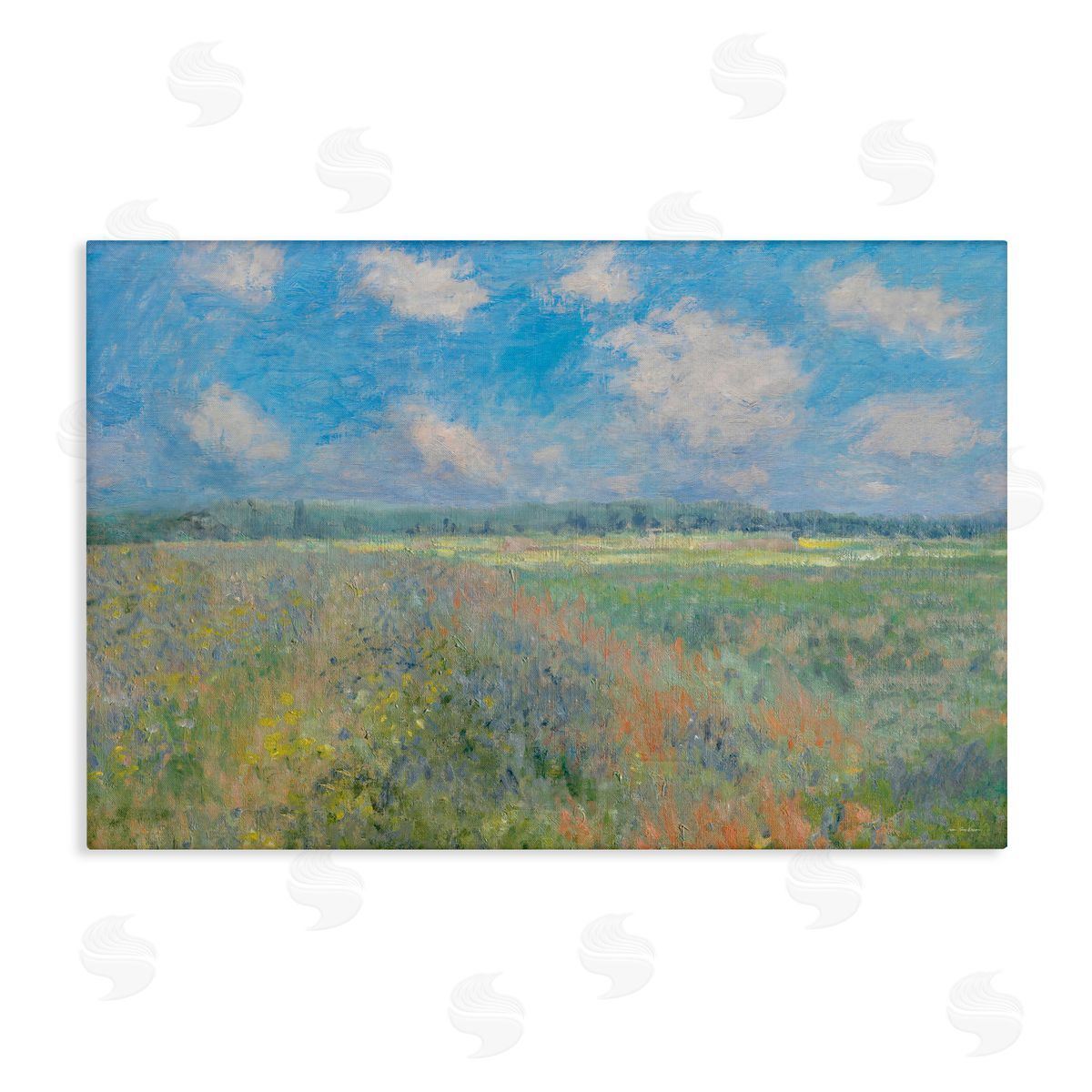 Seven Trees Design Tranquil Horizon Scattered Clouds Canvas Wall Art Print