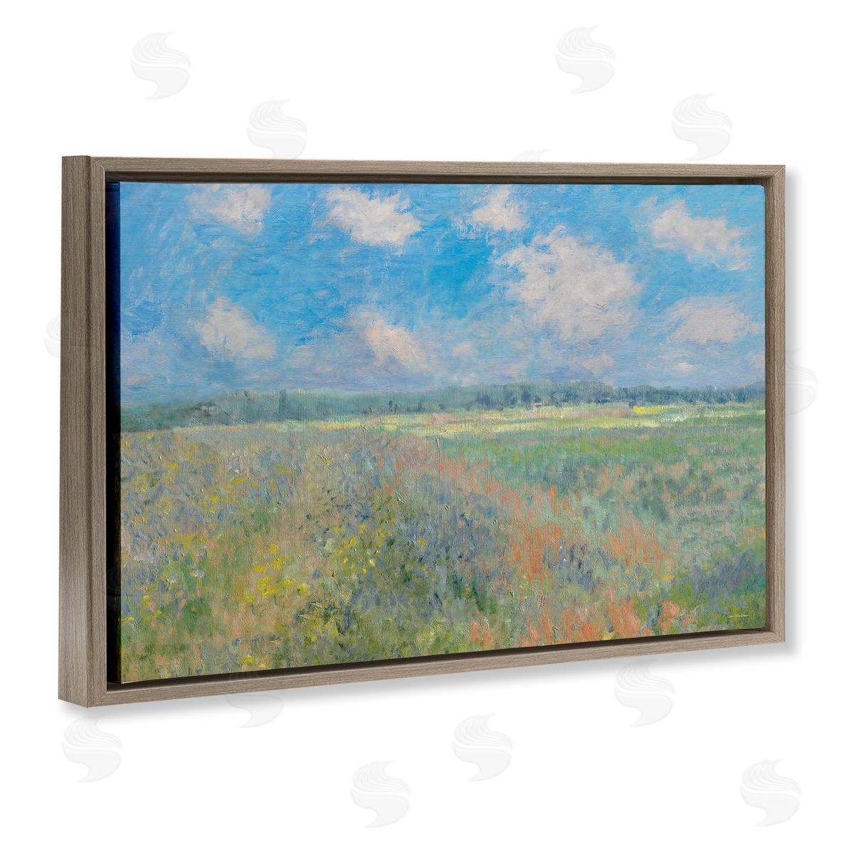 Seven Trees Design Tranquil Horizon Scattered Clouds Canvas Wall Art Print