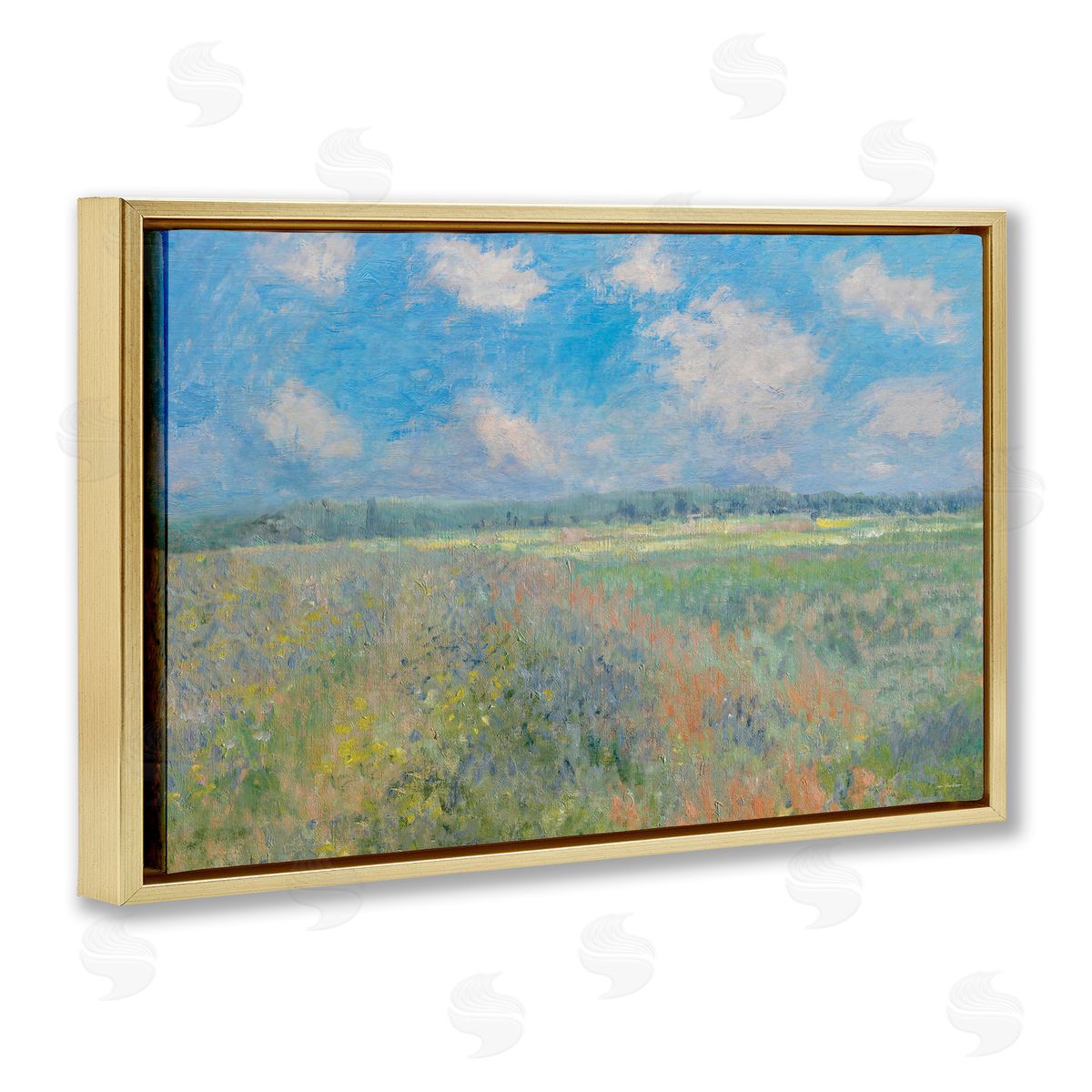 Seven Trees Design Tranquil Horizon Scattered Clouds Canvas Wall Art Print