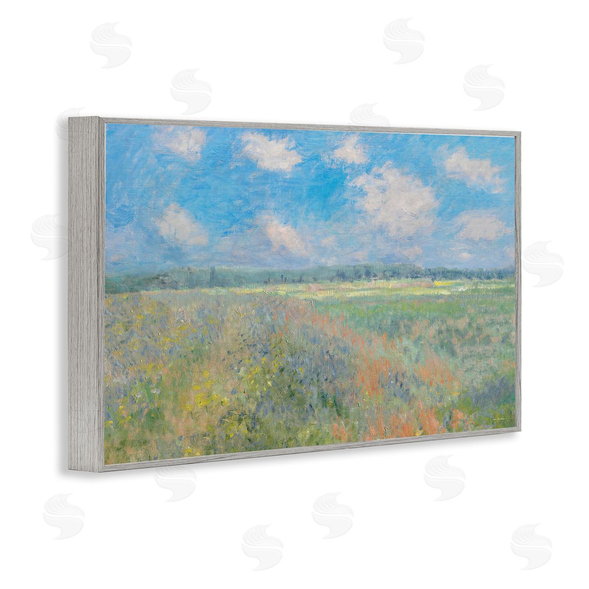 Seven Trees Design Tranquil Horizon Scattered Clouds Canvas Wall Art Print