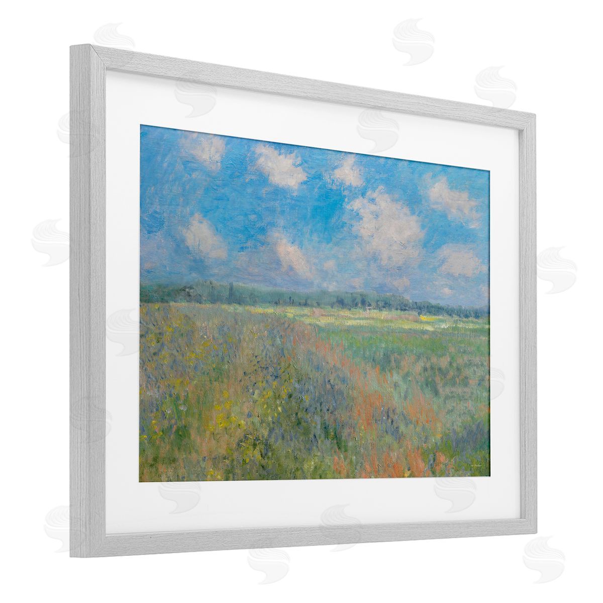 Seven Trees Design Tranquil Horizon Scattered Clouds Canvas Wall Art Print