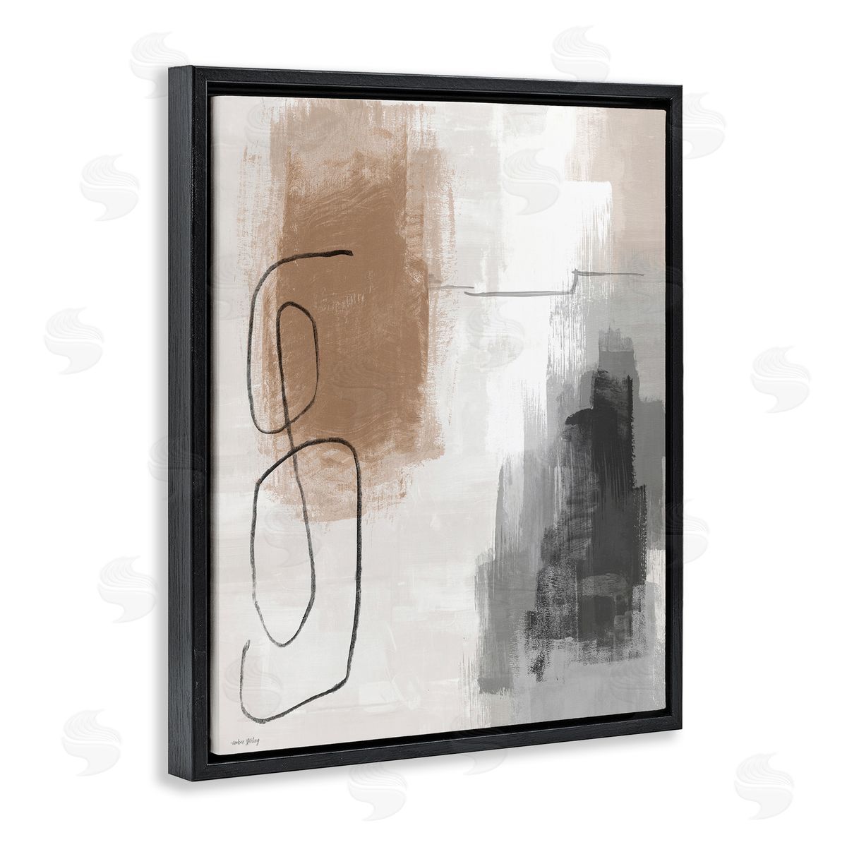 Amber Sterling Neutral & Grey Abstraction Canvas Wall Art Print