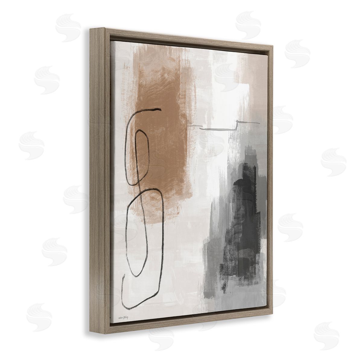 Amber Sterling Neutral & Grey Abstraction Canvas Wall Art Print