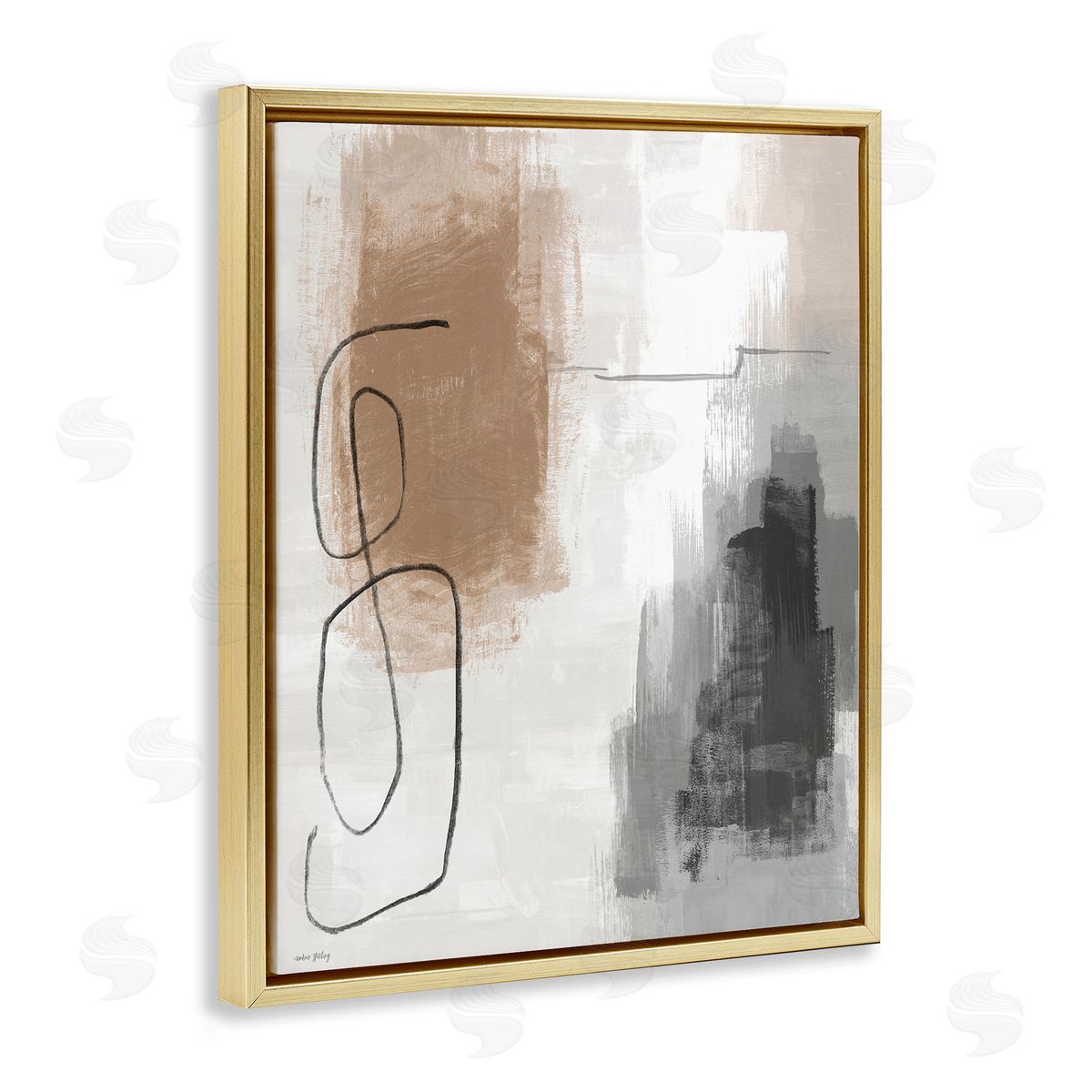 Amber Sterling Neutral & Grey Abstraction Canvas Wall Art Print