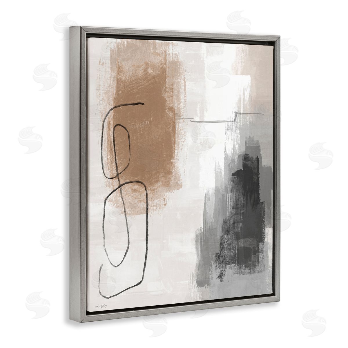 Amber Sterling Neutral & Grey Abstraction Canvas Wall Art Print