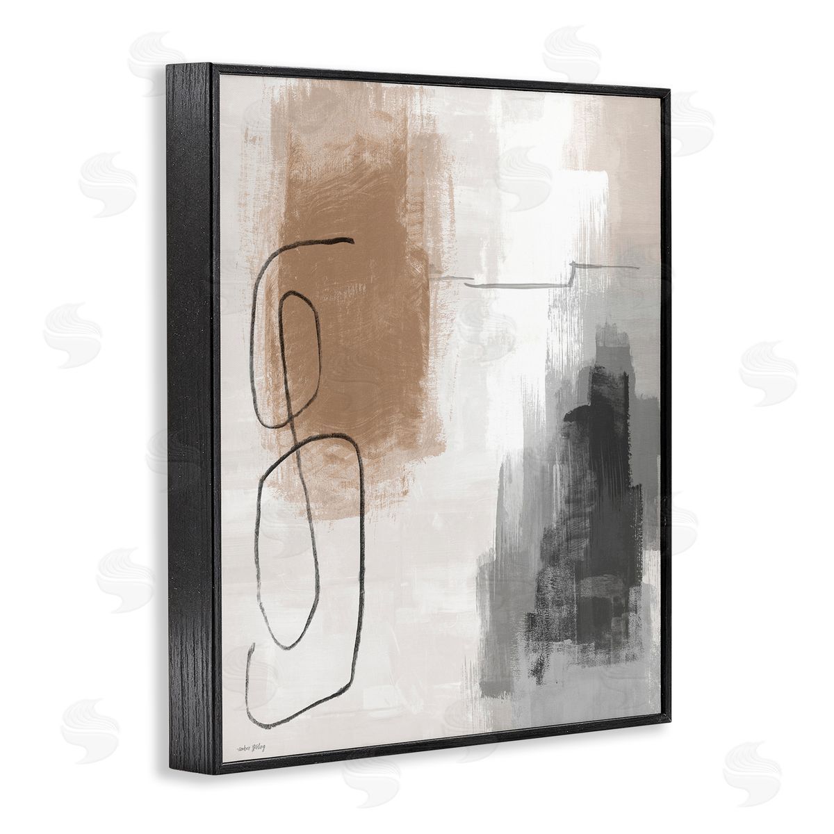 Amber Sterling Neutral & Grey Abstraction Canvas Wall Art Print
