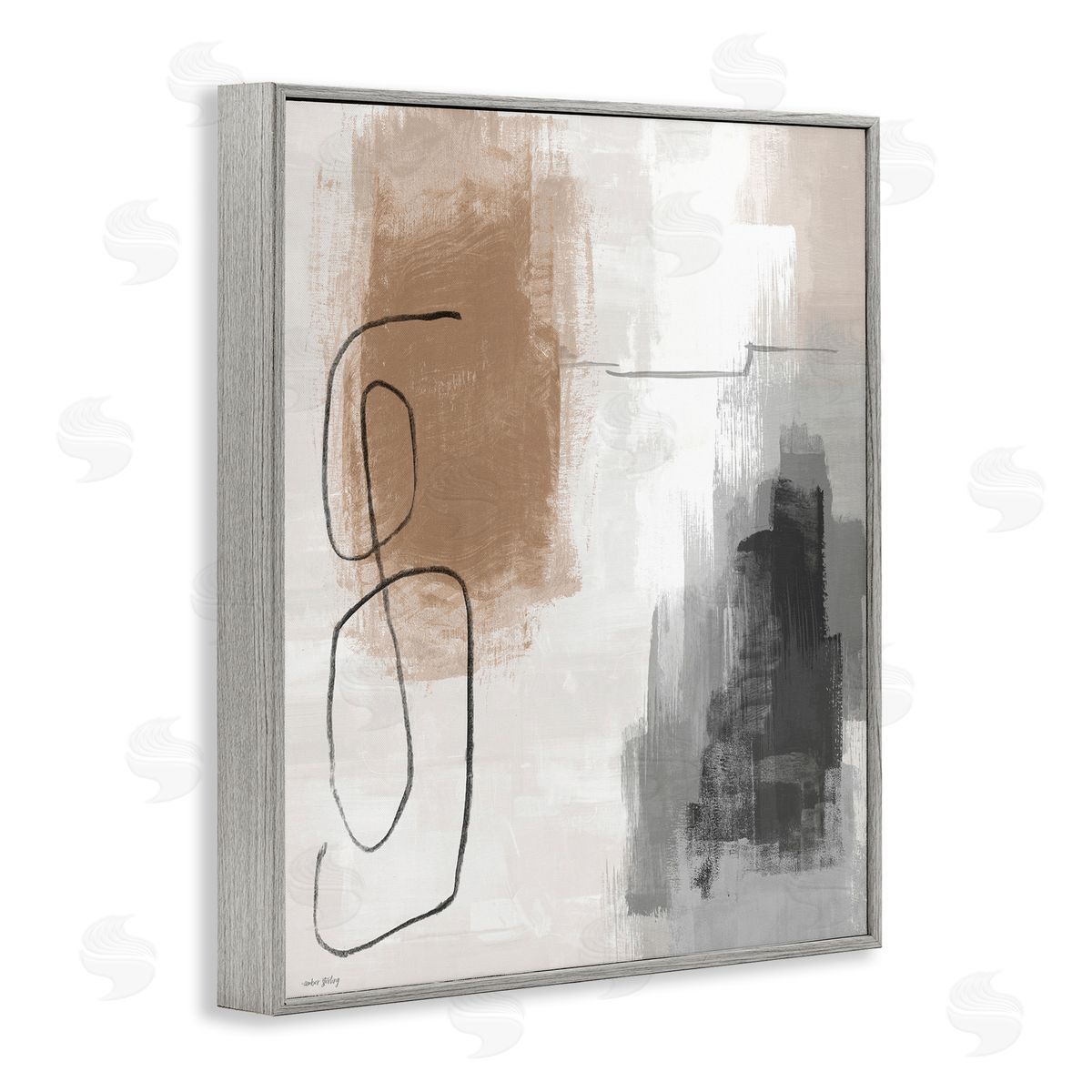 Amber Sterling Neutral & Grey Abstraction Canvas Wall Art Print