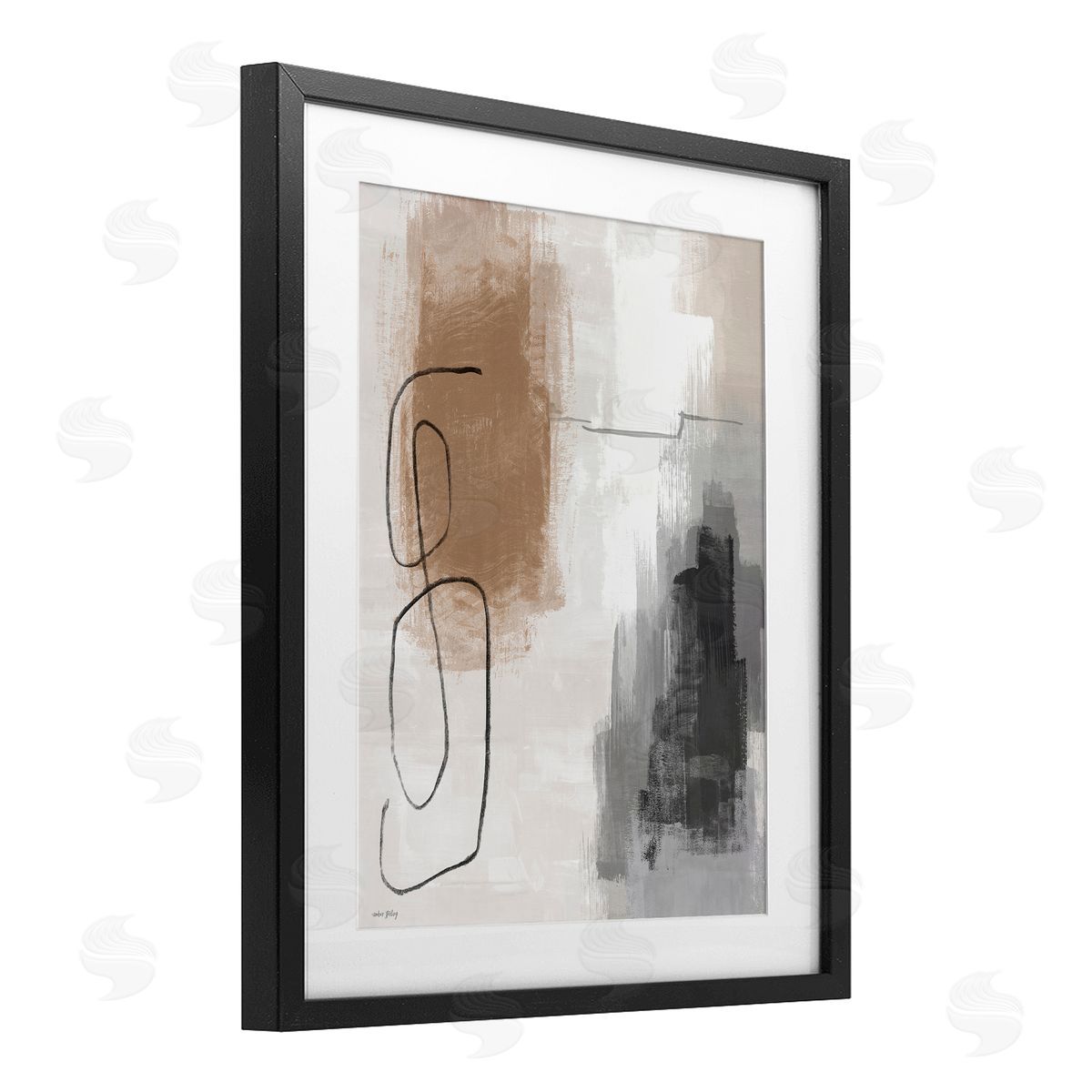 Amber Sterling Neutral & Grey Abstraction Canvas Wall Art Print