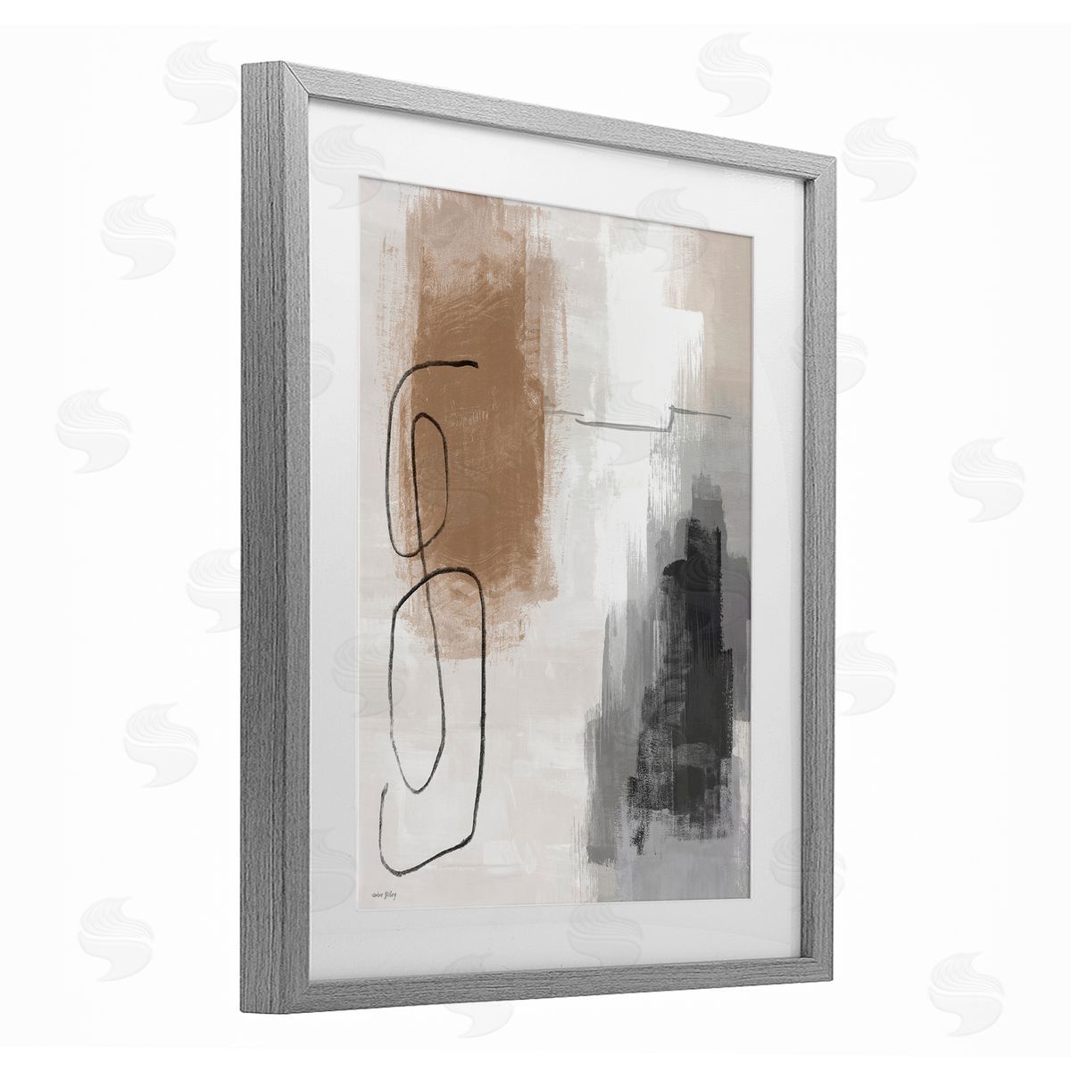 Amber Sterling Neutral & Grey Abstraction Canvas Wall Art Print