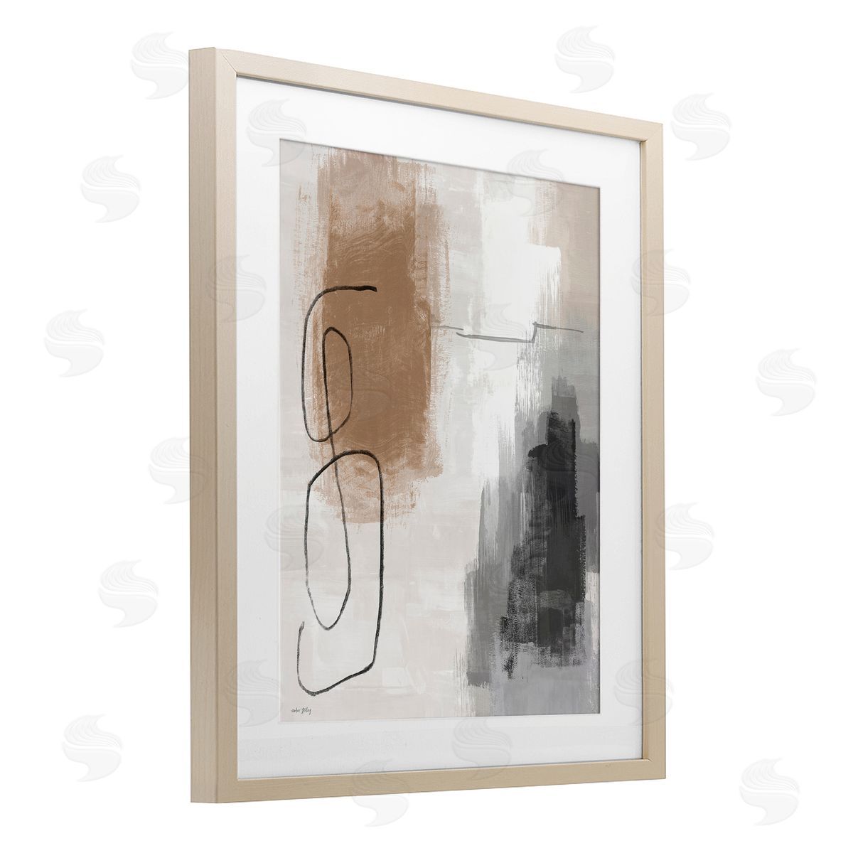 Amber Sterling Neutral & Grey Abstraction Canvas Wall Art Print