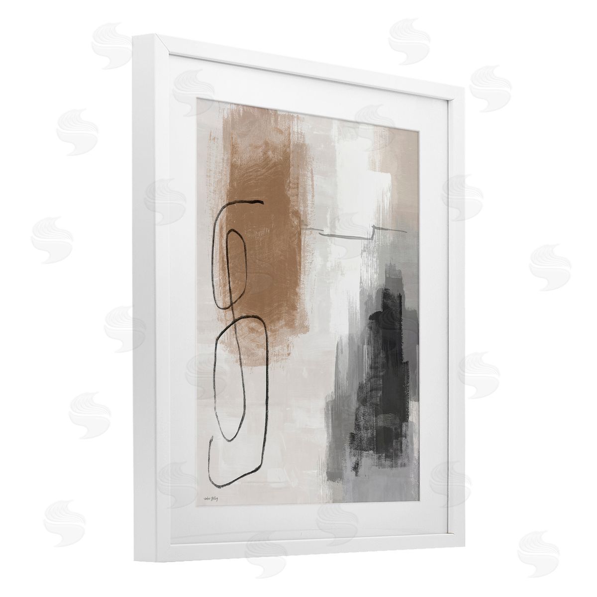 Amber Sterling Neutral & Grey Abstraction Canvas Wall Art Print