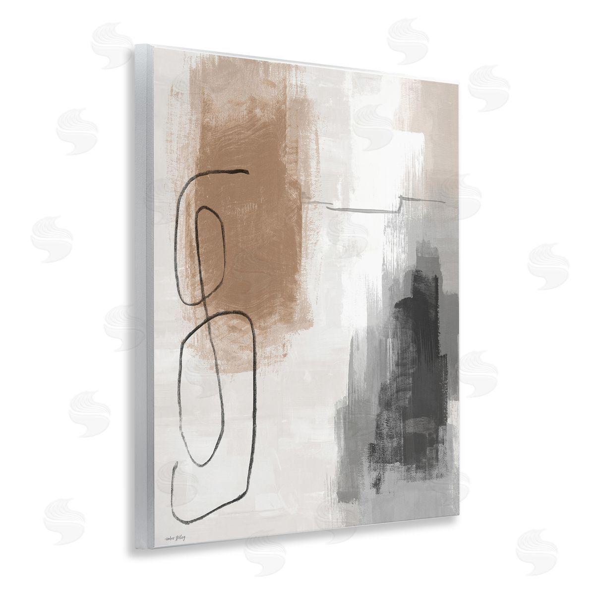 Amber Sterling Neutral & Grey Abstraction Canvas Wall Art Print