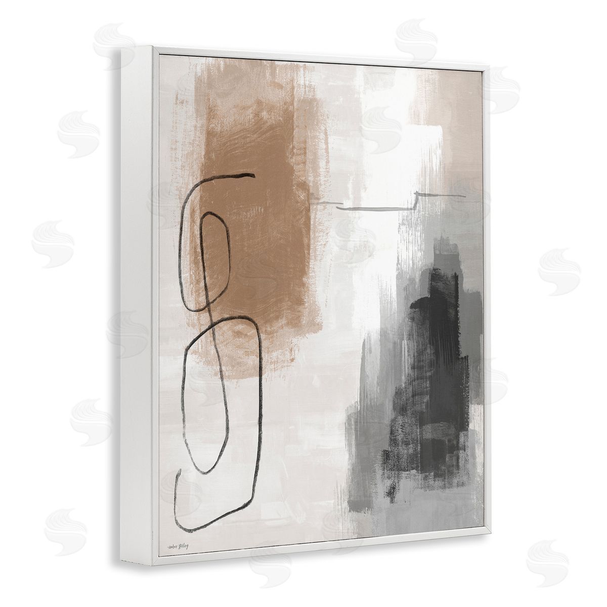 Amber Sterling Neutral & Grey Abstraction Canvas Wall Art Print