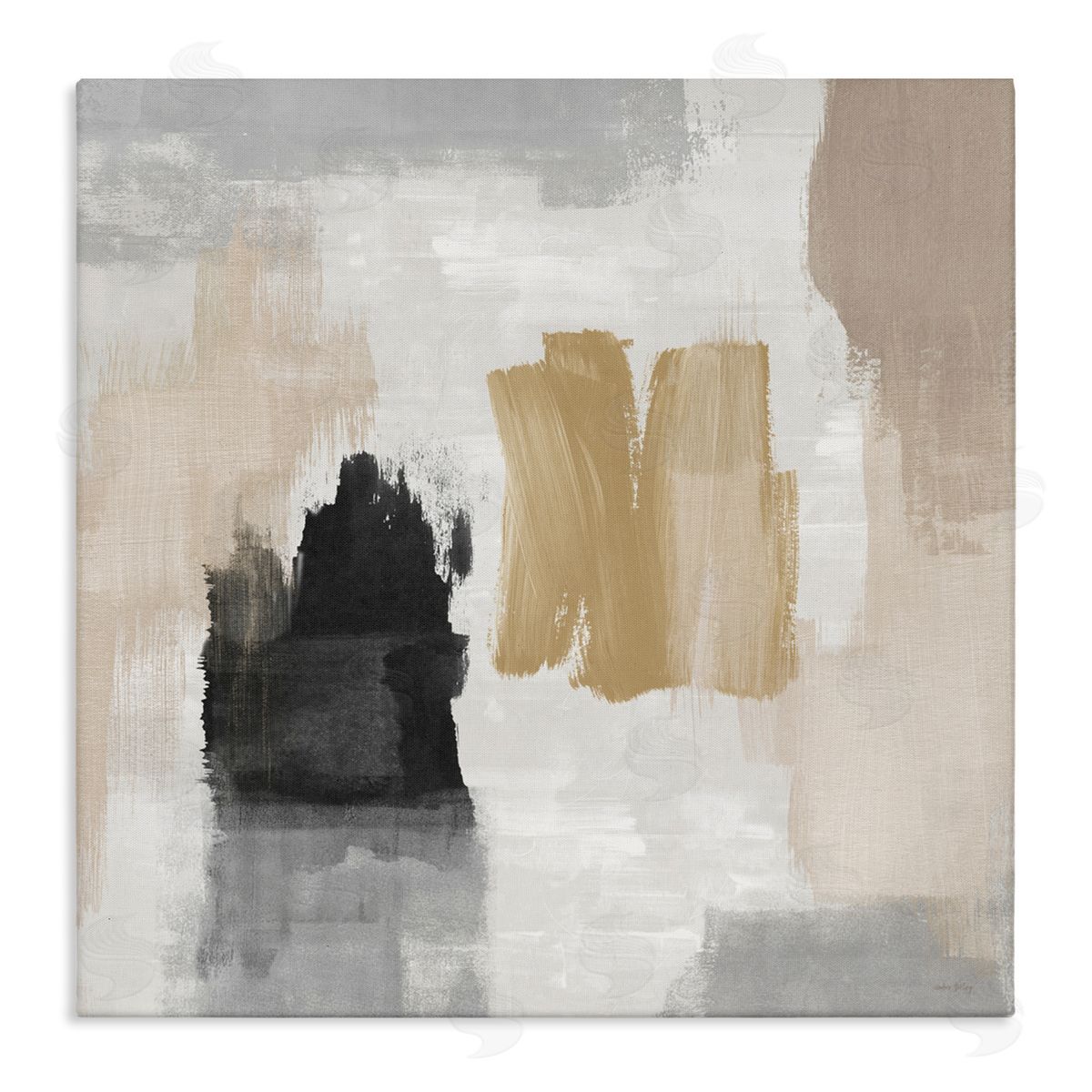 Amber Sterling Brushed Pastel Soft Abstract Canvas Wall Art Print