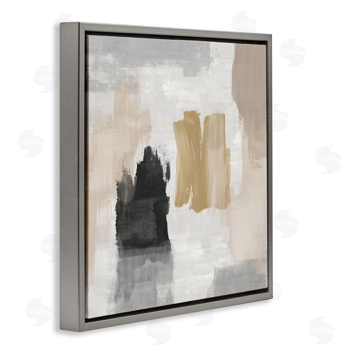 Amber Sterling Brushed Pastel Soft Abstract Canvas Wall Art Print