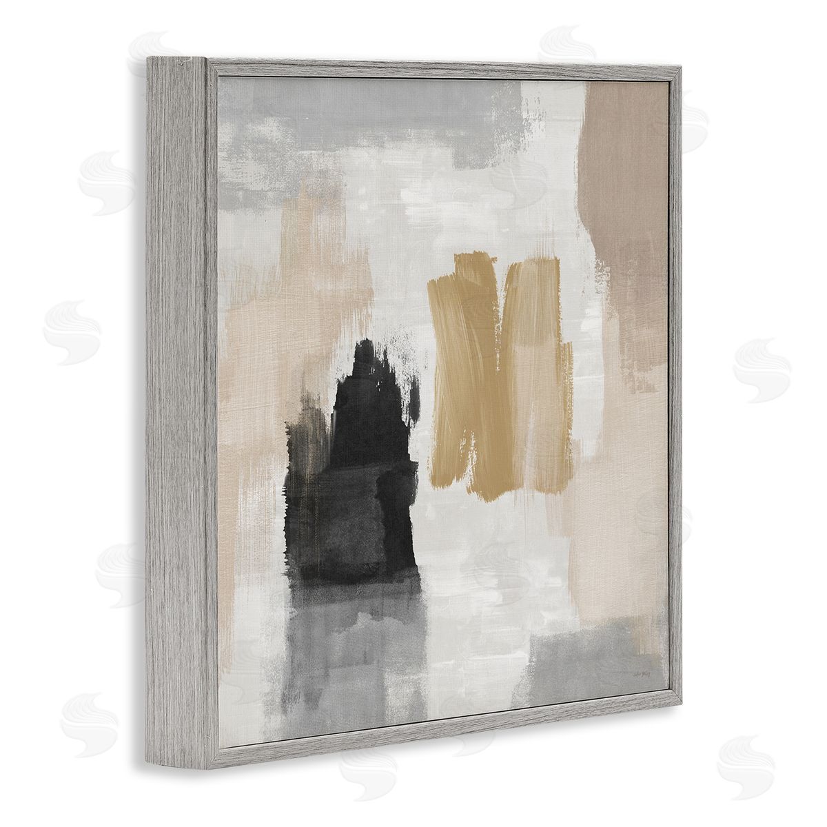 Amber Sterling Brushed Pastel Soft Abstract Canvas Wall Art Print
