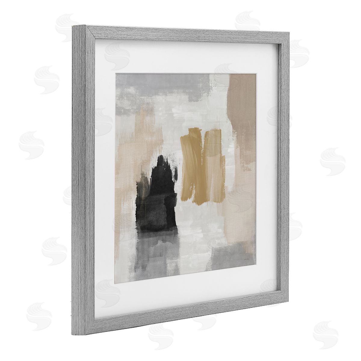 Amber Sterling Brushed Pastel Soft Abstract Canvas Wall Art Print