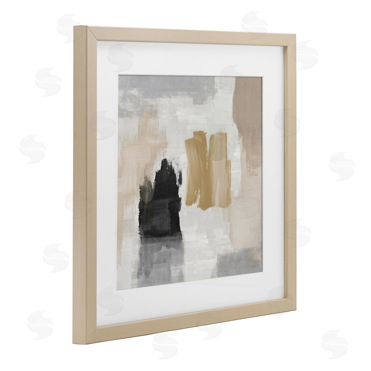 Amber Sterling Brushed Pastel Soft Abstract Canvas Wall Art Print
