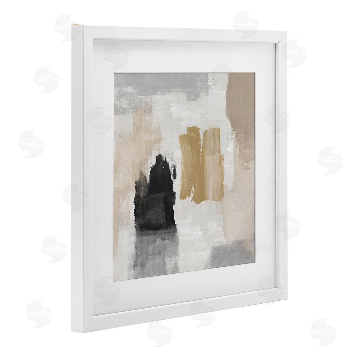 Amber Sterling Brushed Pastel Soft Abstract Canvas Wall Art Print