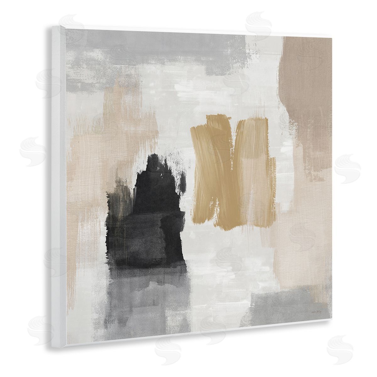 Amber Sterling Brushed Pastel Soft Abstract Canvas Wall Art Print