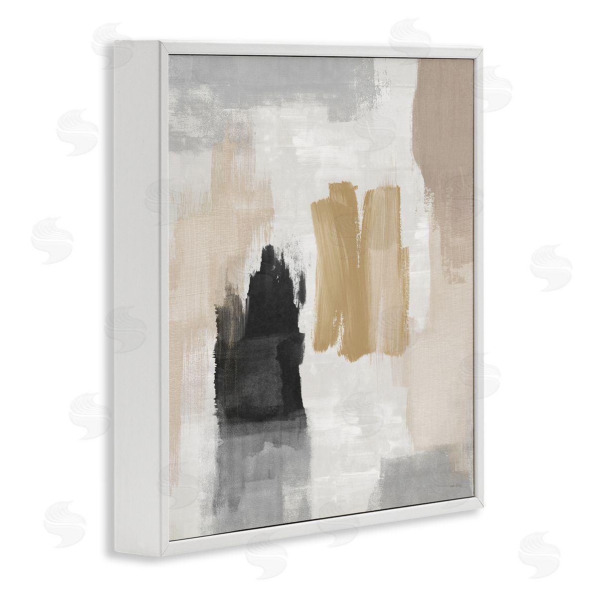Amber Sterling Brushed Pastel Soft Abstract Canvas Wall Art Print