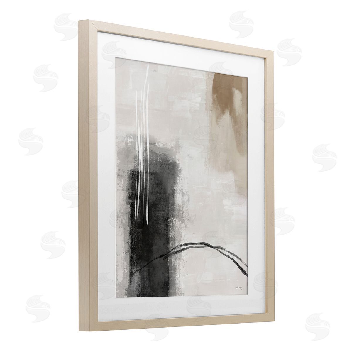 Amber Sterling Grey and Tan Simple Abstract Canvas Wall Art Print