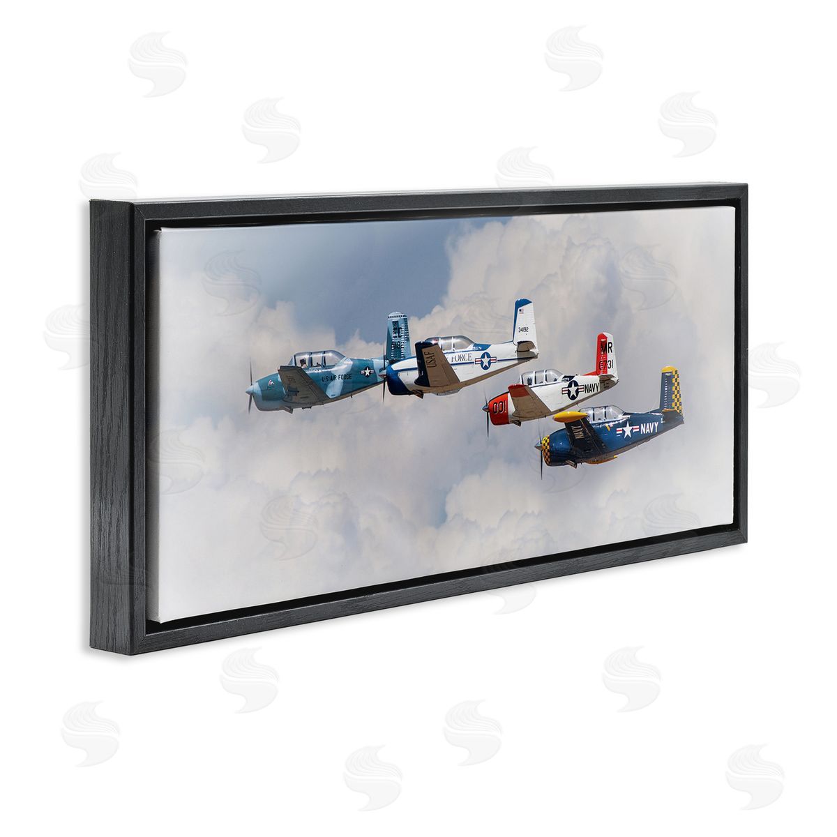 JG Studios Vintage USA Airplanes Canvas Wall Art Print