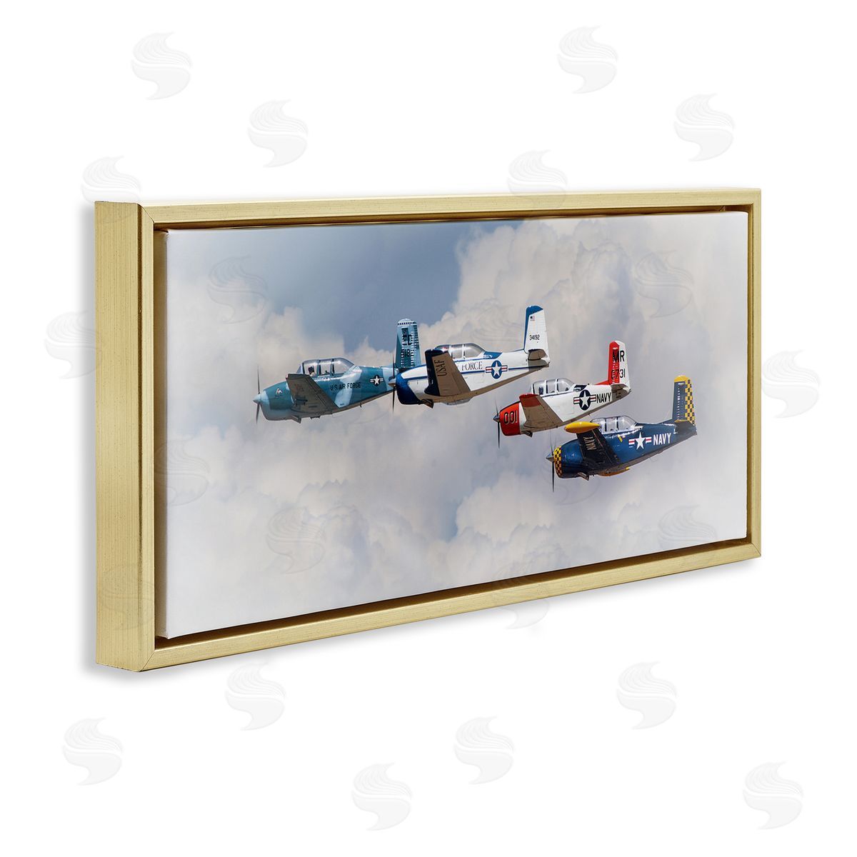 JG Studios Vintage USA Airplanes Canvas Wall Art Print